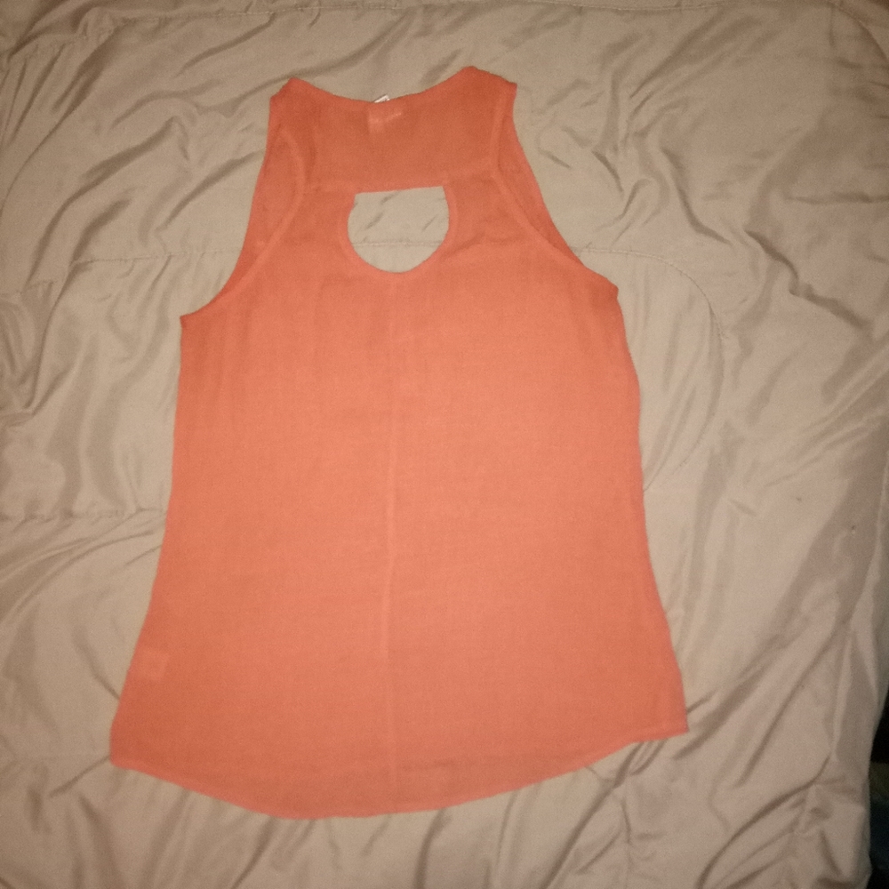 Ladie's Peachy Sheer Sleeveless Blouse!!!